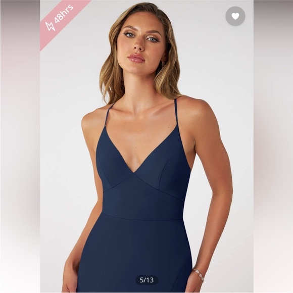 Azazie Becca Dark Navy Dress - Picture 4 of 7